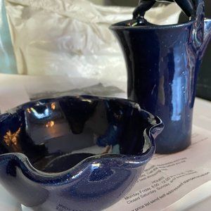 Rustic Ceramic Art Cream & Sugar by Bybee Pottery